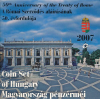 2007. 1Ft-100Ft (7xklf) forgalmi sor szettben,'A Római Szerződés aláírásának 50. évfordulója' + 50Ft '50 éves a Római Szerződés' T:PP kis patina Adamo FO41.1