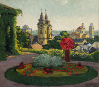 Kövér Gyula (1883-1950): Park részlet Egerben, 1913