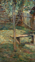 Perlmutter Izsák (1866-1932): Kertben