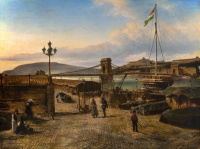 Elias Pieter van Bommel (1819-1890): A Lánchíd látképe, 1856