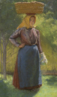 Poll Hugó (1867-1931): Leány sárga fejkendőben