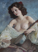 Szánthó Mária (1897-1998): Hölgy mandolinnal