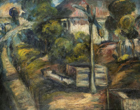 Frank Frigyes (1890-1976): Tájkép kúttal
