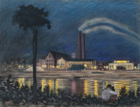 Farkasházy Miklós (1895-1964): Szerelmesek a Dunaparton, 1950