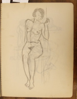 Klein Ferenc (1910 - 1930): 78 lapos spirál füzet + 1db akv, füzet, 35 x 28 cm