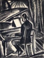 Schönberger Armand (1885 - 1974): Zongorázó férfi, 1930 körül
