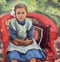 Gaál Ferenc (1891 - 1956): Fiatal lány nyári kertben, 1914