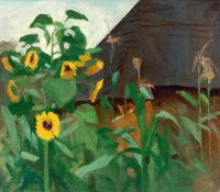 Benkhard Ágost (1882 - 1961): Kert napraforgókkal, 1910-es évek