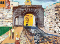 Breznay József (1916 - 2012): Séta a Budai várban (Bécsi kapu tér), 1968
