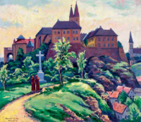 Conrád Gyula (1877 - 1959): Veszprémi várnegyed, 1920 körül