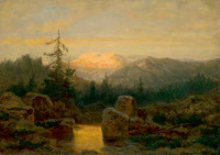 Telepy Károly (1828 - 1906): Tátrai táj, 1902