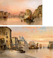 Kaufmann, Karl (1843 - 1901): 1. Pirkadat Velencében, 2. Naplemente Velencében