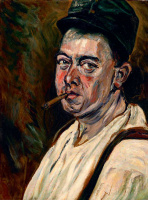 Scheiber Hugó (1873 - 1950): Katonasapkás önarckép, 1917 körül