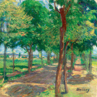 Hollósy Simon (1857 - 1918): Nyári napsütéses fasor (Máramarosszigeti plein air), 1910 körül
