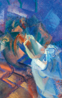 Szobotka Imre (1890 - 1961): Kubista kompozíció kékben, 1913 körül