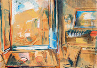 Egry József (1883 - 1951): Kilátás a badacsonyi műteremből, 1928