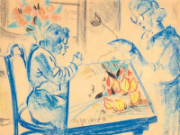 Scheiber Hugó (1873 - 1950): Művirágkészítés (Testvéreim), 1930-as évek vége