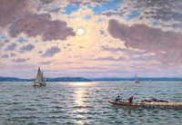 Rubovics Márk (1867 - 1947): Balaton (Kilátás Tihanyra)