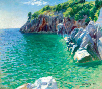 Vesztróczy Manó (1875 - 1955): Mediterrán tengerpart, 1931