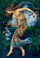 Remsey Jenő György (1885 - 1980): Szecessziós női akt (Harangvirág, csillagok, szitakötő…), 1917
