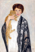 Konstantin Frida (1884 - 1918): Önarckép macskával, 1910-es évek
