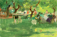 Italico Brass (1870 - 1943): Nyári kertben, 1903