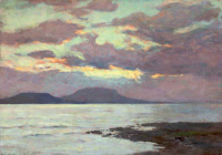 Edvi Illés Aladár (1870 - 1958): Naplemente a Balatonnál (Badacsony)