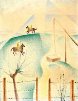 Szücsy Lili (1902 - 1984): Lovasok a tájban, 1930-as évek eleje
