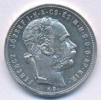 1881KB 1Ft Ag 'Ferenc József / Középcímer' T:AU,XF ph, karcAdamo M15