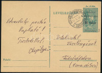 Székelyudvarhely 1944 Felülnyomott díjjegyes futott levelezőlap, Bodor vizsgálójellel