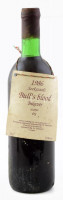 1986 Szekszárdi Bull's Blood, Bikavér, bontatlan palack száraz vörösbor, címke nélkül, foltos palackkal, 11%, 0,75l.