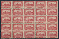 1921/1923 Parlament 2000K 25-ös tömbben (42.500) (jobb oldalt a fogak mentén törés, rozsdafolt / folded, stain)