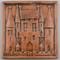 Az én váram. Kerámia falikép, jelzés nélkül, minimálás lepattanásokkal a szélén 23,5x23,5 cm