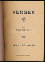 Vizi Sándor: Versek. Orosháza, 1930. Demartsik Ferenc könyvnyomdája. Kiadói, sérült papírkötésben.