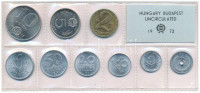 1973. 2f-10Ft (9xklf) érmés forgalmi sor fóliatokban T:UNC patina Adamo FO6