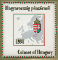 1998. 50f-200Ft (10xklf) 'Magyarország pénzérméi' forgalmi sor + 100Ft Cu-Ni-Zn '1848-1849-es forradalom és szabadságharc 150. évfordulója' emlékérme dísztokban. A belső tokon a ragasztás részben elengedett. T:BU patinaAdamo FO31