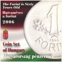 2006. 1Ft-100Ft (7xklf) forgalmi sor szettben + 1946. 1Ft Ag 'Hatvanéves a Forint' utánveret proof kivitelben T:BU patina Adamo FO38.1