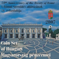 2007. 1Ft-100Ft (7xklf) forgalmi sor szettben,'A Római Szerződés aláírásának 50. évfordulója' + 50Ft '50 éves a Római Szerződés' T:PP Adamo FO41
