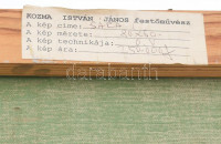 Kozma István (1937-2020): Sára (nagybányai akt). Olaj, vászon, jelzés nélkül, hátoldalán a művész címkéjével, 80×60 cm. / István Kozma (1937-2020): Sarah (nude in Baia Mare), oil on canvas, unsigned, with the artist's label on the