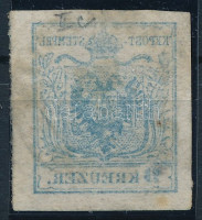 1850 9kr HP II. kiemelt középrész, kisebb lemezhibák a pajzsban, erős gépszínátnyomat / 9kr type HP II. highlighted middle part, plate flaws, machine offset 'SZEGEDIN'