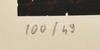 Major Kamill (1948-): Geometrikus kompozíció. Szitanyomat, papír, jelzett, számozott (49/100). 45×28,5 cm / screenprint on paper, signed, numbered (49/100)