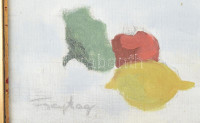 Freytag Zoltán (1901-1983): Csendélet virágokkal. Olaj, vászon, jelezve balra lent. Dekoratív fakeretben. 70x50 cm / oil on canvas, signed, framed