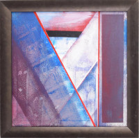 Koppány Attila (1947-): Fény, 2024. Akril, vászon. Jelzett a hátoldalán. Fakeretben. 40x40 cm.