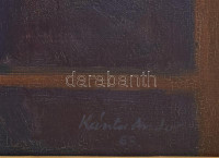 Kántor Andor (1901-1990): Csendélet ikonnal, 1963. Olaj, vászon, jjl: Kántor Andor 63. 70x90 cm. Hátoldalán Képcsarnok Vállalat címkéjével. Fakeretben.