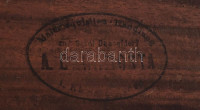 Remi (Remy) van Haanen, Remigius Adrianus van Haanen (1812-1894): Szarvas a vízben. Olaj, fatábla. Jelezve jobbra lent: R H 73.. Hátoldalán düsseldorfi művészellátó A. Chramosta bélyegzőjével. Üvegezett fakeretben, 25x34 cm / Remi