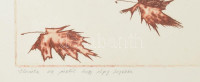 Almásy Aladár (1946-): Elvárta az ősztől, hogy végig tegezze, 1978. Rézkarc, papír, jelzett. Próbanyomat. 35x30,5 cm. Üvegezett fakeretben.