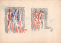 Aczél Ilona (1929-2000), össz. 4 db mű: Alakok, csendélet, zenészek. Tus, filctoll, ceruza, papír. Egyik jelzett, datált (1974) és Aczél Ilona autográf soraival. Egy másik kétoldalas. 30x21 cm körüli méretekben.