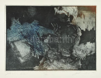Bodnár Imre (1959-): 'Soha már...', 1986. Rézkarc, papír, jelzett, számozott (5/30). 25,5×34,5 cm