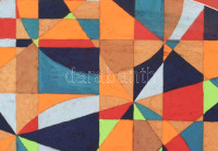 Böhm Lipót, Poldi (1916-1995): Geometria. Tempera, papír, jelezve jobbra lent és balra fent. Üvegezett fakeretben, 40,5×48,5 cm