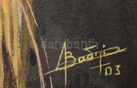 Beghdadi Badreddine (1949-): Eszmeralda. Olaj, vászon. Jelzett. Hátoldalán címkén feliratozott. 60×50 cm.
